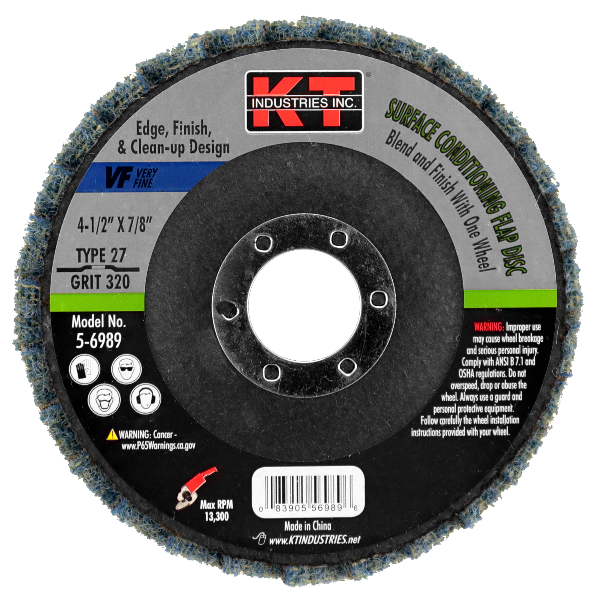 K-T Industries Surface Conditioning Flap Disc — 4 1/2in., Model# 5-6989